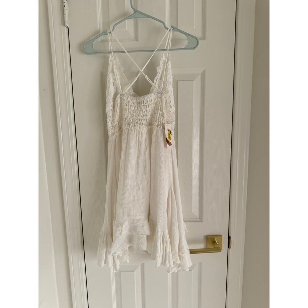 NWT C&V Chealsea & Violet Boho White Strappy Lace Mini Slip Dress Women’s XS - Picture 3 of 13